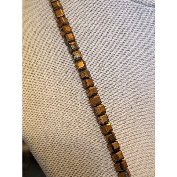 Turquoise Bead, Bronze, Copper, Braided Cord, Toggle Clasp Cross Charm Necklace - Picture 3 of 12